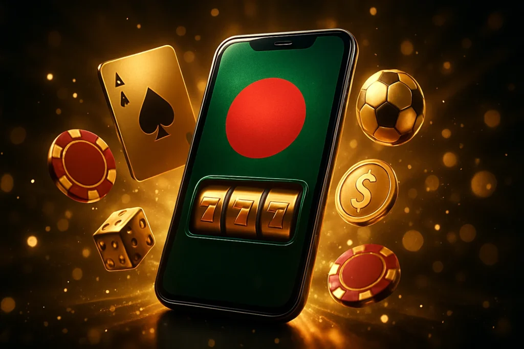 Mobile interface showcasing diverse online gaming and betting options for Bangladeshi players on go444 BD.